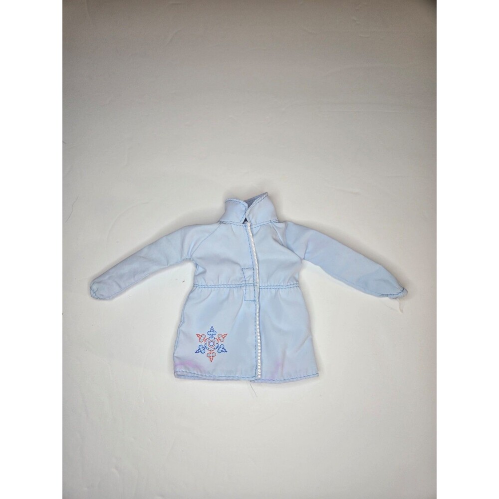 Liv Doll Light Blue Jacket Winter Snowflake Pattern Light Pink Dye Transfer